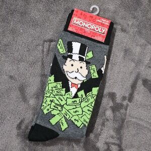Monopoly Hasbro Crew Sock 1 Pair Shoe Size 6-12 Funny Novelty NEW‎